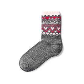 Șosete cu lână de oaie Merino inimă gri