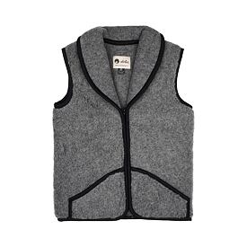 Vestă din lână de oaie cu guler - gri închis
