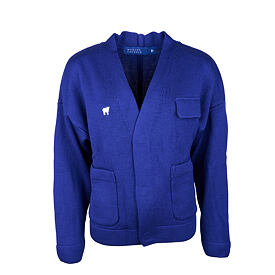 Cardigan din lână Merino Woolee Capsule albastru