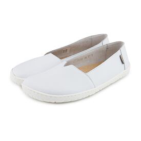 Balerini barefoot din piele pentru femei Odeta alb