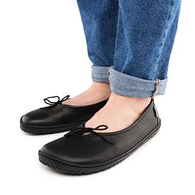 Balerini barefoot din piele Tamara negri