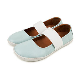 Balerine barefoot din piele cu elastic Dara, turcoaz
