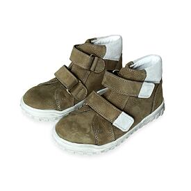 Teniși din piele cu velcro pentru copii Pepe khaki