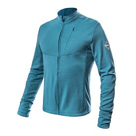 Hanorac pentru bărbați Sensor Merino Upper cu fermoar complet, mint blue