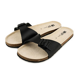 Papuci barefoot din piele damă Denisa, negru