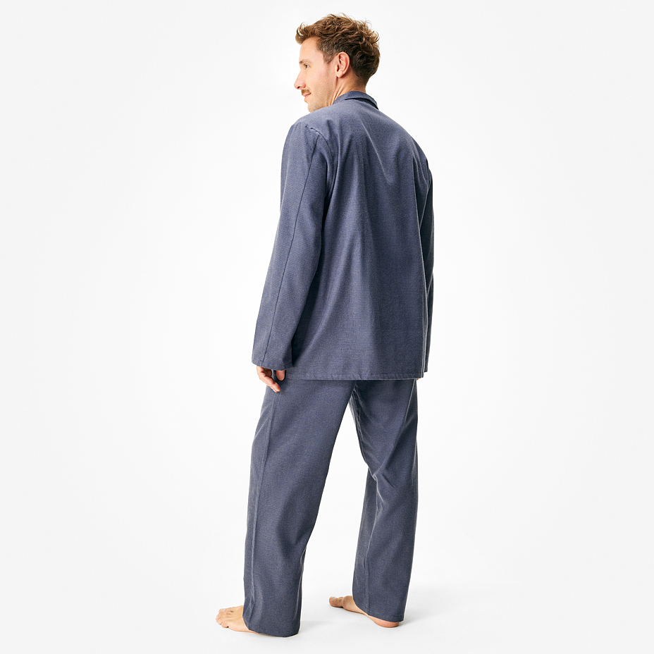 Pijamale pentru bărbați din flanel cu lână Merino dunguliță
