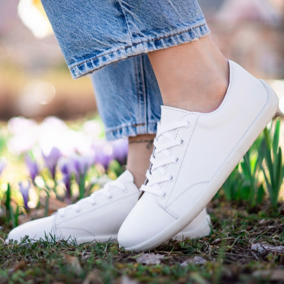 Teniși barefoot de piele Prime alb