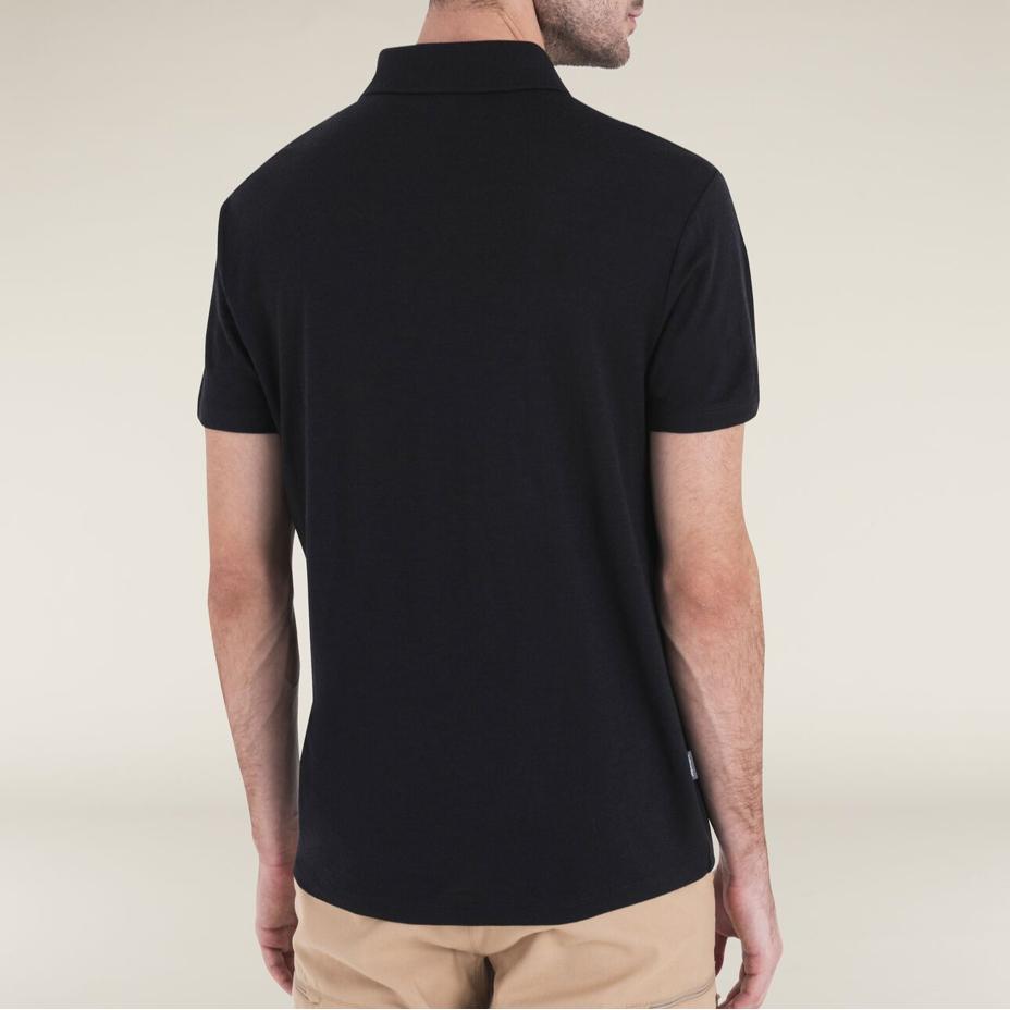 Tricou pentru bărbați Merino 150 Tech Lite SS Polo Icebreaker negru