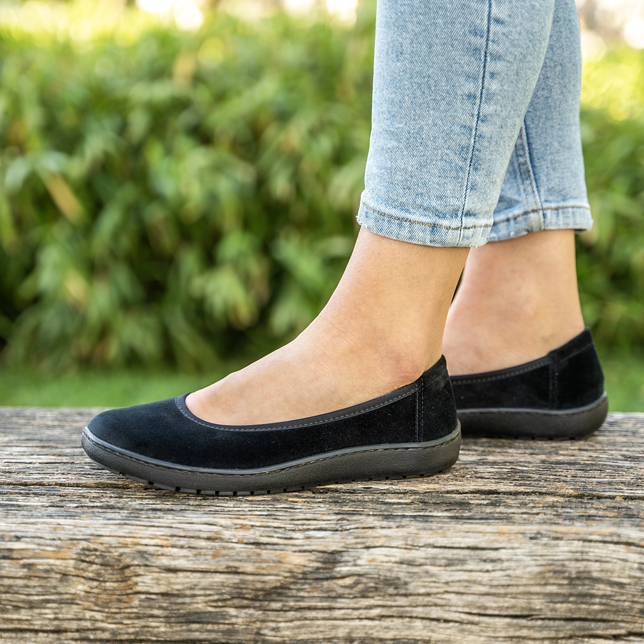 Balerini textile barefoot pentru femei Joli negru