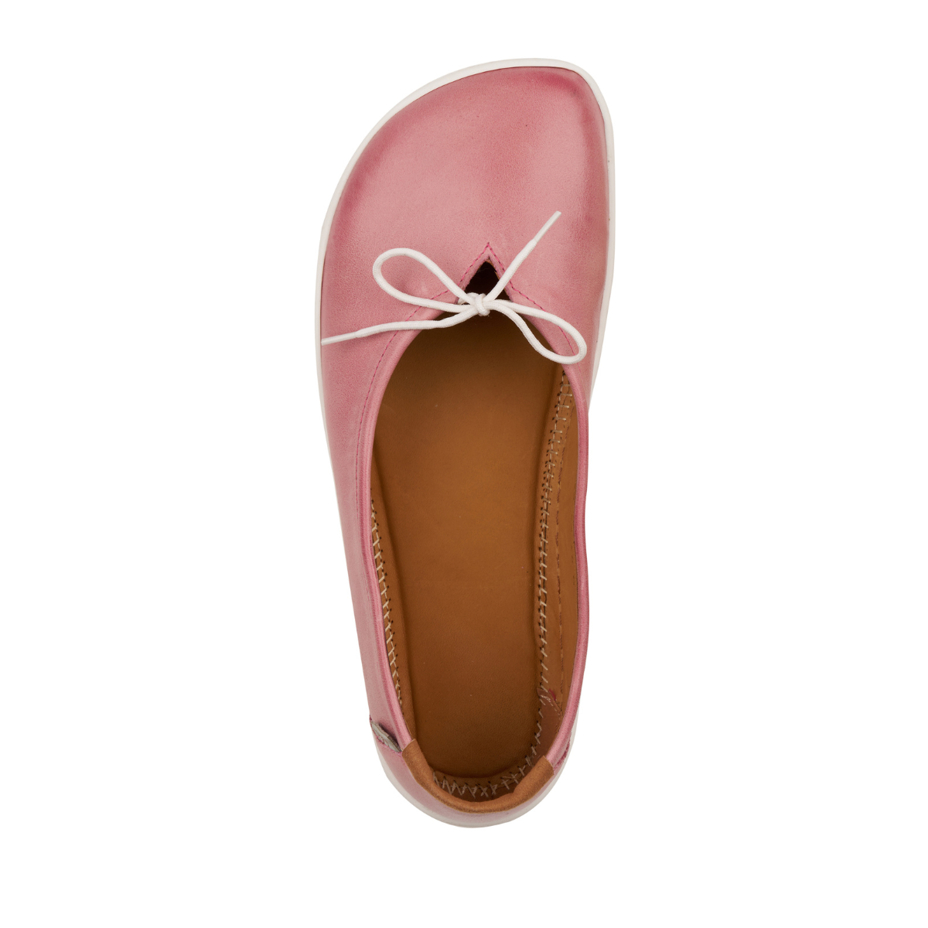 Balerini barefoot din piele Tamara roz