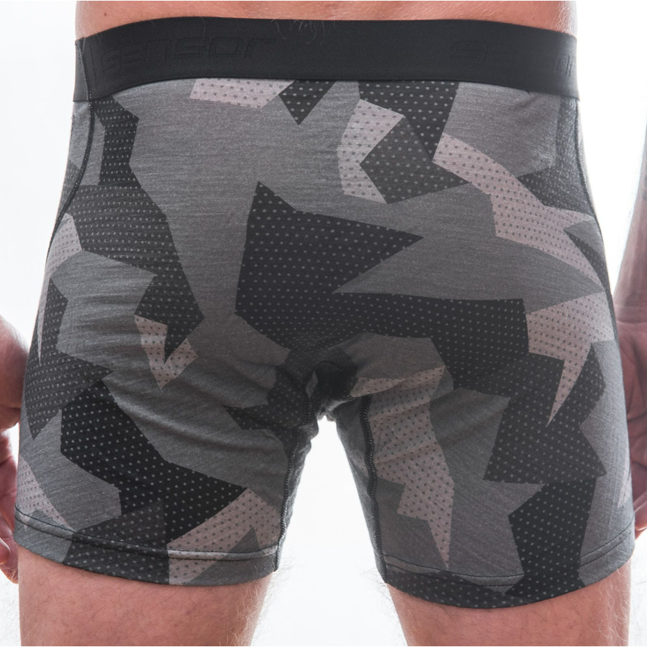 Boxeri funcționali merino bărbați Sensor Merino Impress - Camo