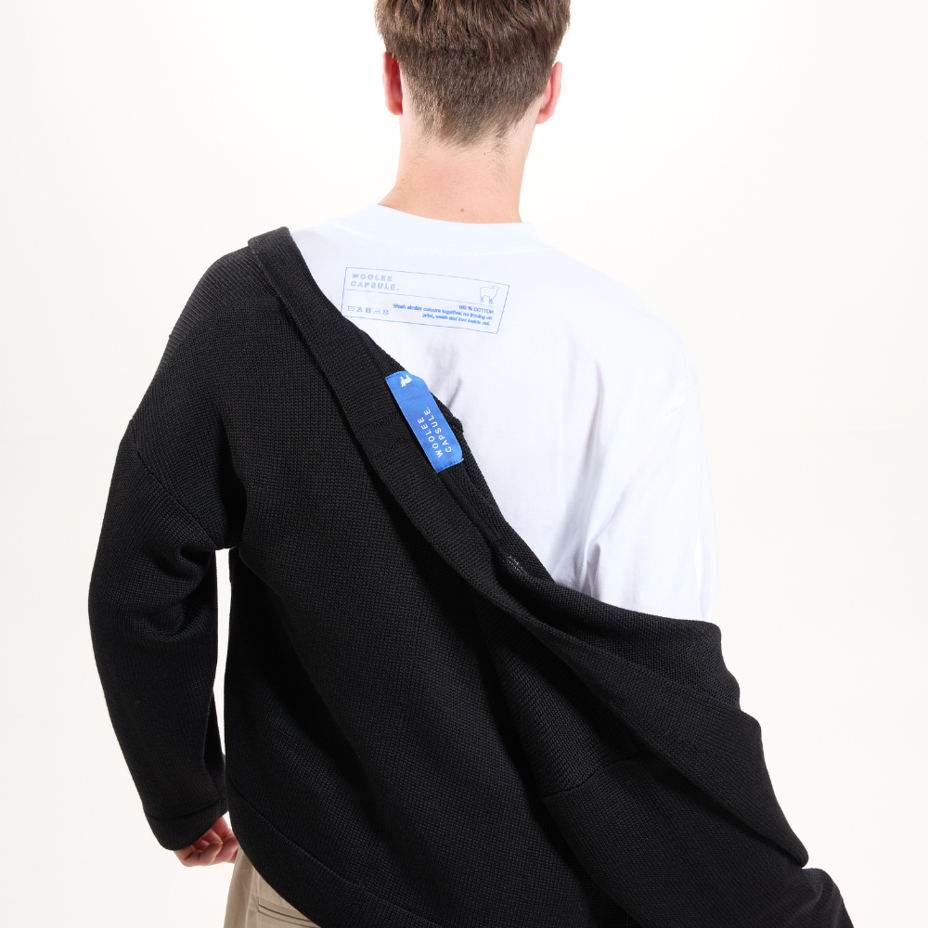 Cardigan din lână Merino Woolee Capsule negru