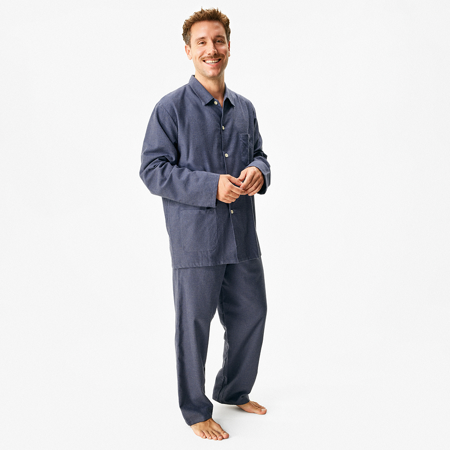 Pijamale pentru bărbați din flanel cu lână Merino dunguliță