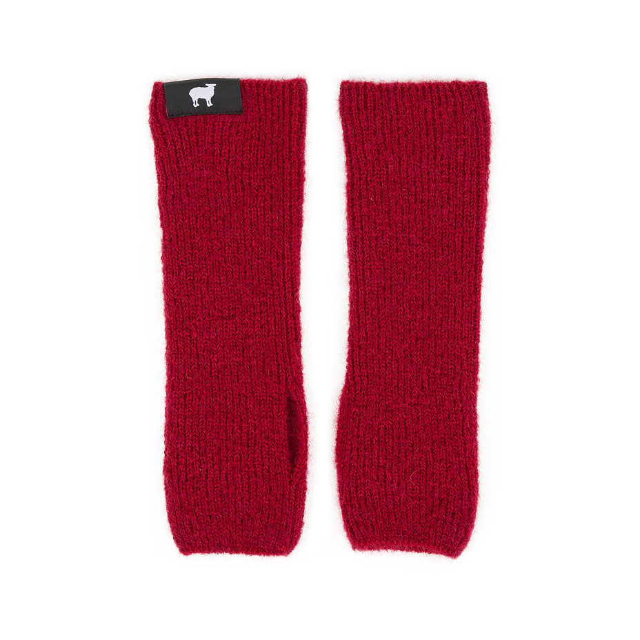 Manșoane de iarnă din mohair pentru mâini Woolee Capsule roșii