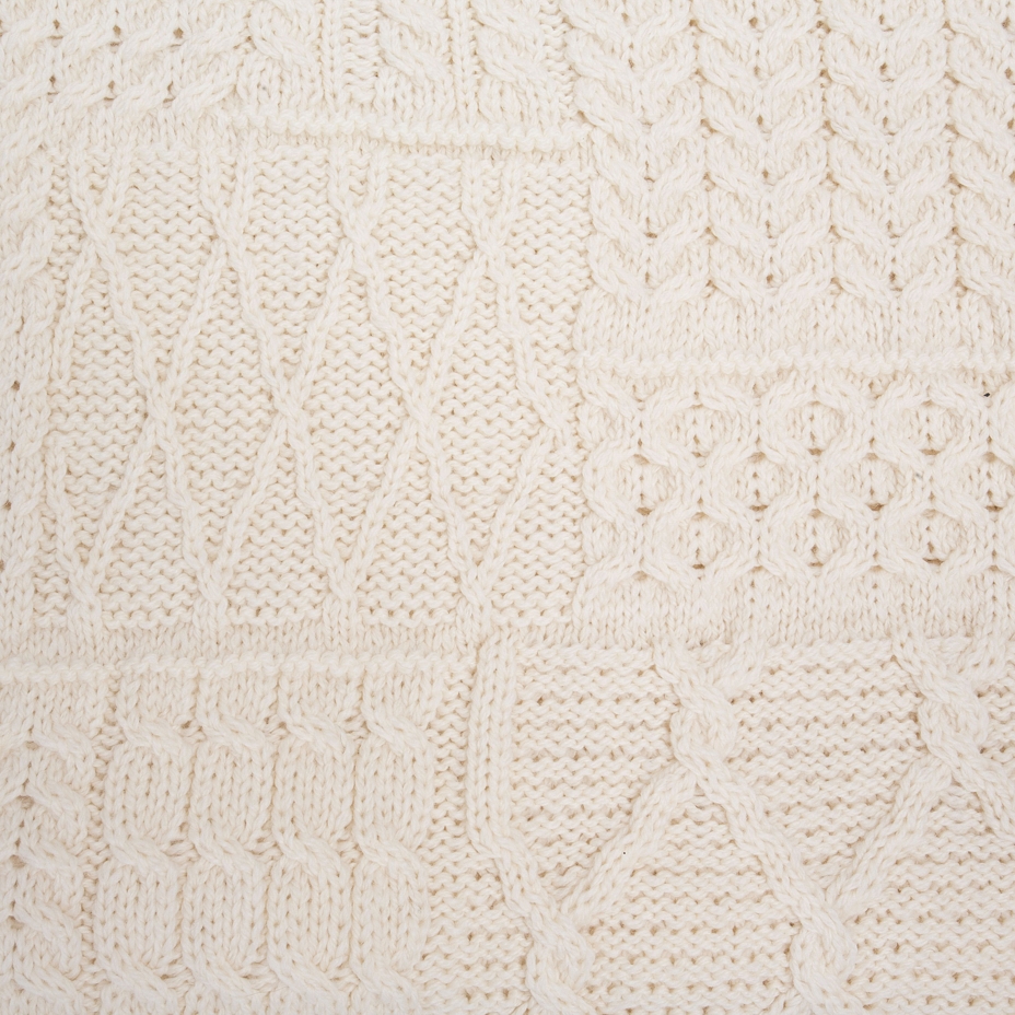 Pled tricotat din lână Merino natural