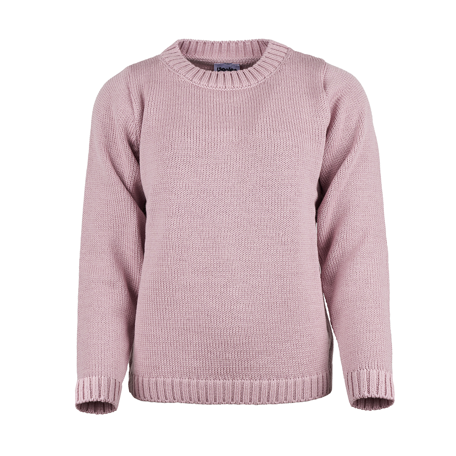 Pulover de damă Supersoft Merino cu decolteu rotund roz