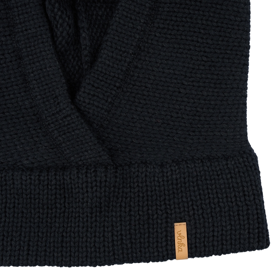 Glugă tricotată cu lână de oaie Merino Skandor negru
