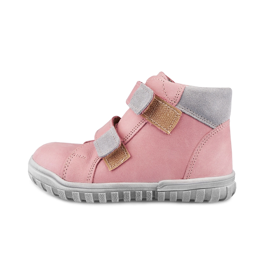 Teniși din piele cu velcro pentru copii Pepe roz