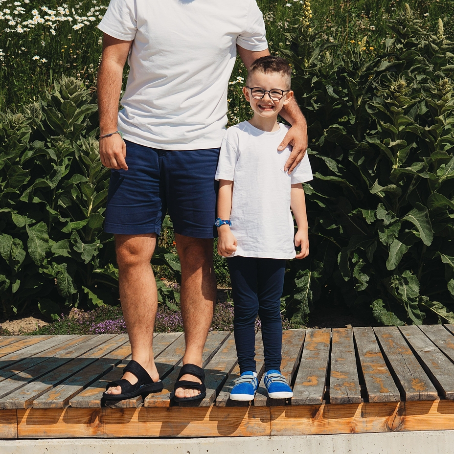 Teniși barefoot respirabili cu velcro pentru copii Beda albastru