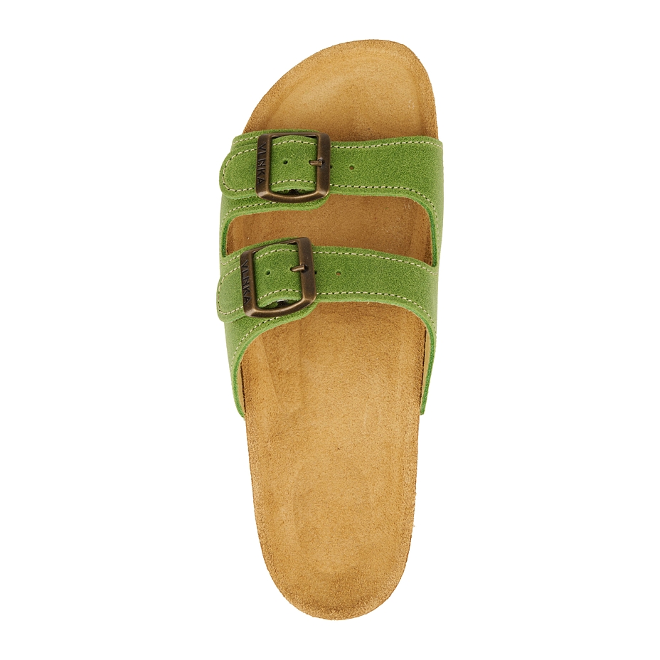 Papuci de damă anatomici din plută Linda verde deschis