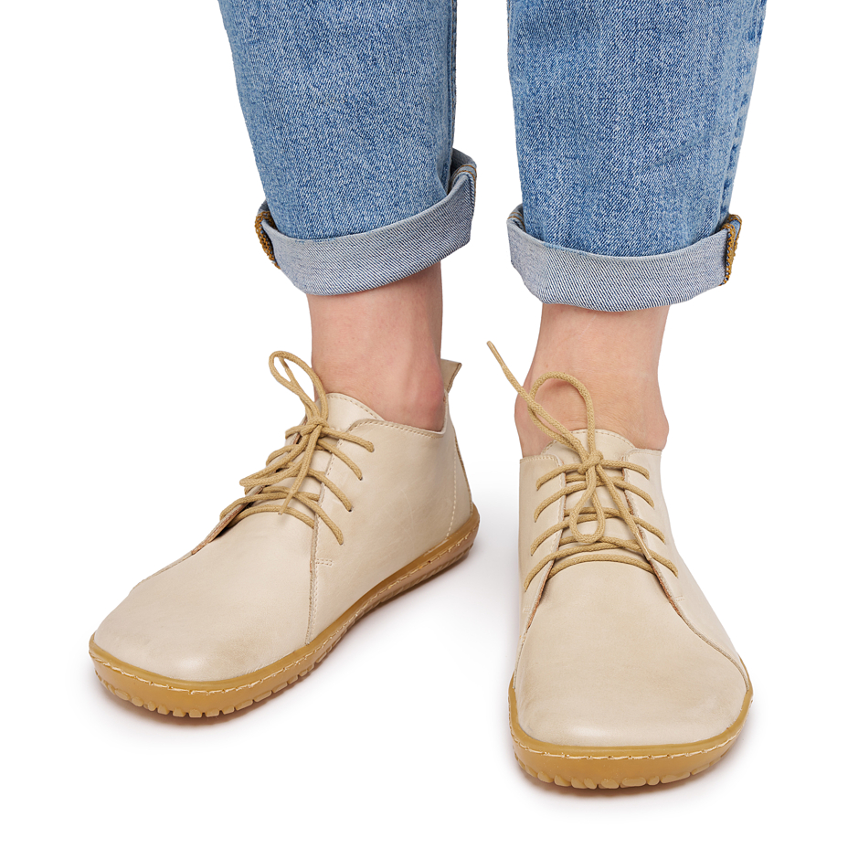 Încălțăminte barefoot de piele pentru femei Olivia bej