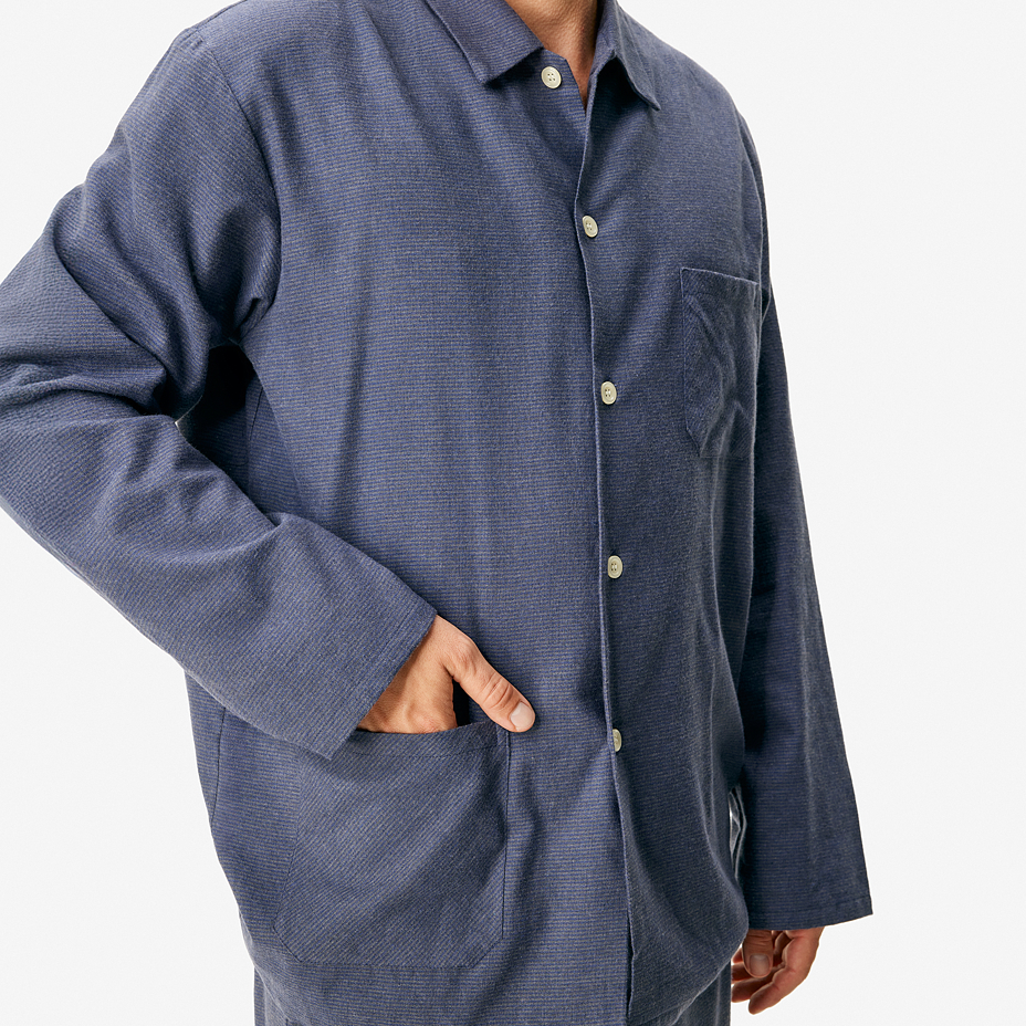 Pijamale pentru bărbați din flanel cu lână Merino dunguliță