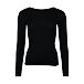Tricou de damă cu mânecă lungă modal cu cașmir negru